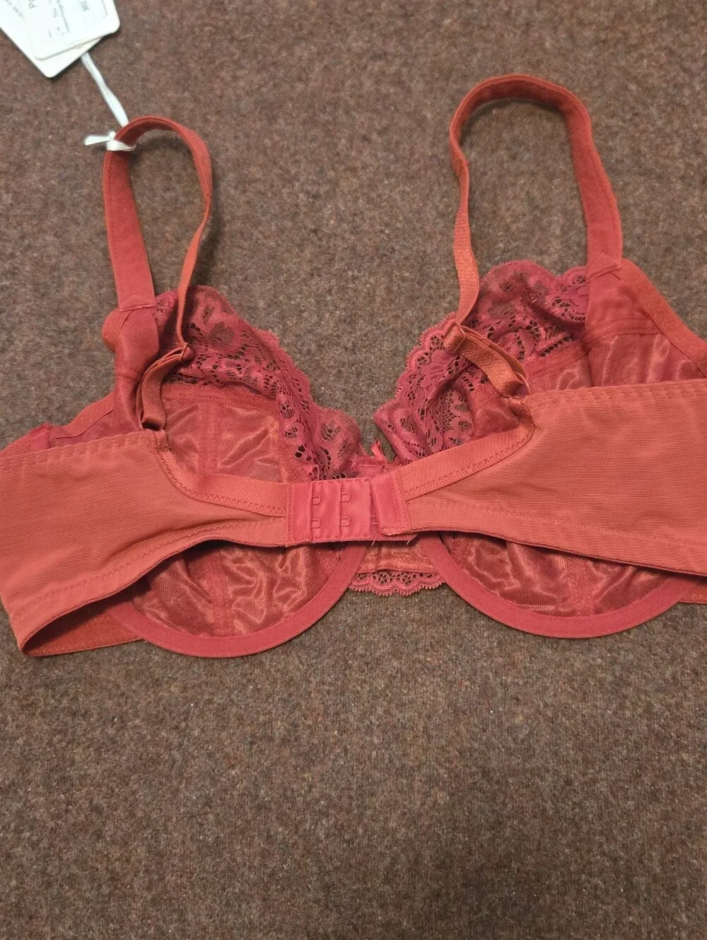 New! Panache 38E Super Bra Lace Garnet Underwire - Picture 4 of 8